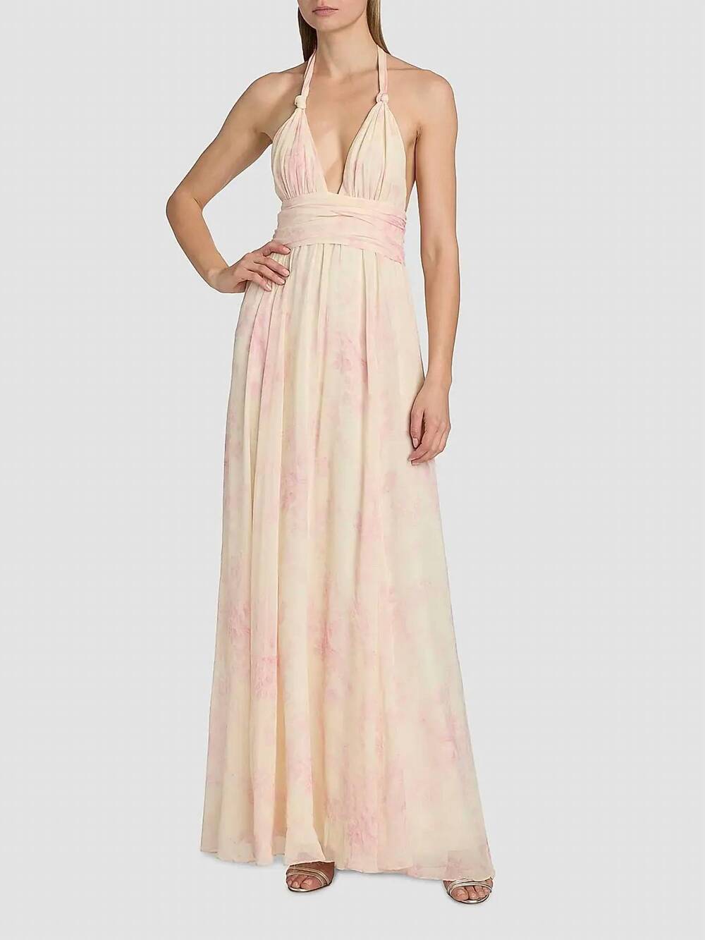 NEW LOVESHACKFANCY lilah halter dress in golden primrose